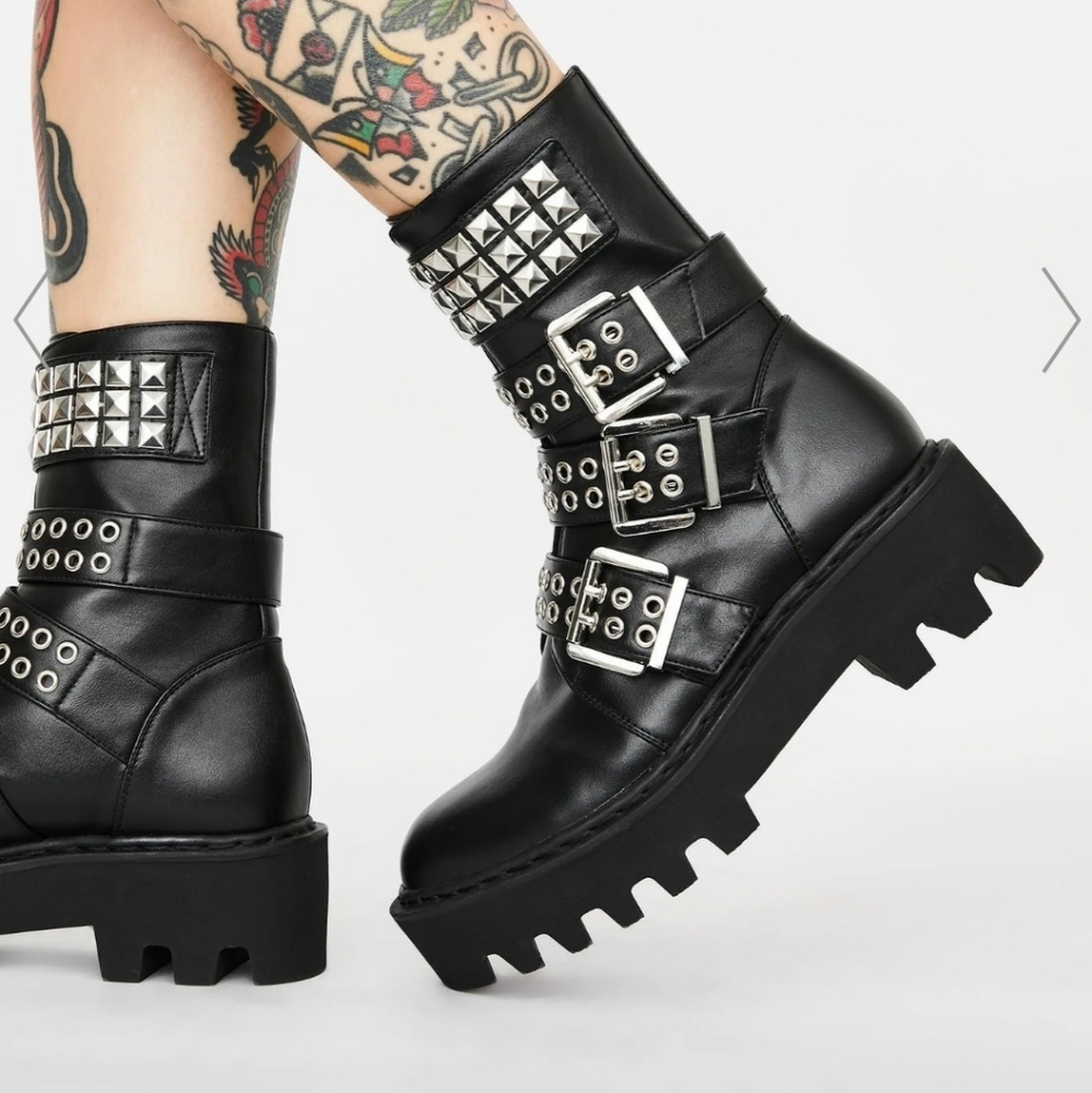 Dolls Kill current mood scornful sneer boots